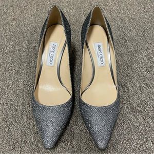 Jimmy Choo Silver Sparkly Pumps Size 41